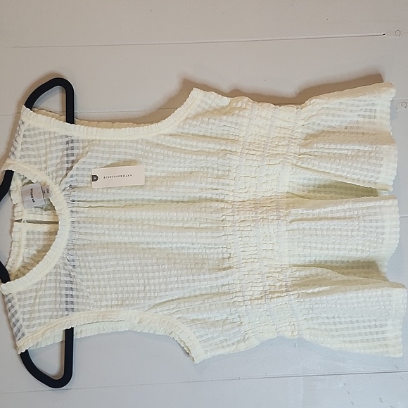 Anthropologie Cream Sleeveless Top - Picture 4 of 12